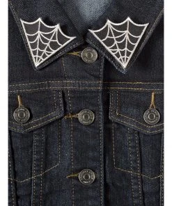 Sourpuss Spiderweb Collar Patch Set Silver