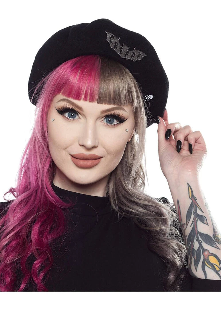 Sourpuss Creepy Beret Black New In