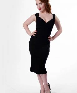 Rock Steady Diva 50's Pencil Dress Black New In