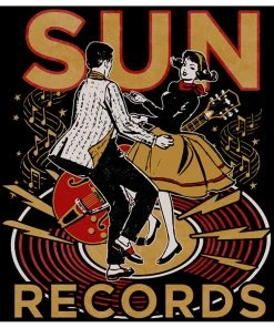 Steady Clothing Mens Sun Records Lindy Hop T-Shirt Black