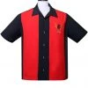 New In Steady Clothing Mens Tropical Itch Bowling Shirt Black Red