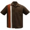 Steady Clothing Mens The Charles Bowling Shirt Brown Rust