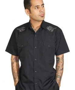 New In Steady Clothing Mens Dancing Dead Western Shirt Black