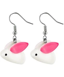 New In Succubus Bunny Earrings White Pink