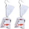 New In Succubus Goldfish Baggie Earrings Multi