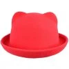 New In Succubus Headwear Kitty Cat Bowler 60's Hat Red