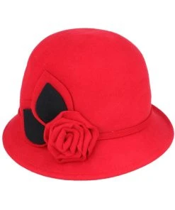 Succubus Headwear Naomi 60's Cloche Hat Red New In