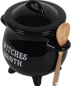 Succubus Witches Broth Cauldron Tureen With Spoon Black New In