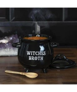 Succubus Witches Broth Cauldron Tureen With Spoon Black New In