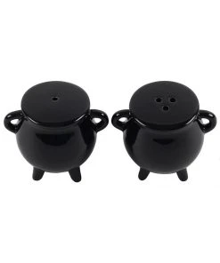 Succubus Cauldron Pepper & Salt Shakers Black