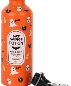 Succubus Halloween Bat Wings Potion Metal Waterbottle Orange