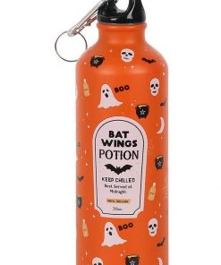 Succubus Halloween Bat Wings Potion Metal Waterbottle Orange