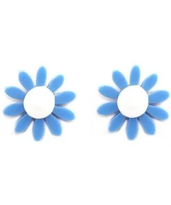 Succubus Jewels Groovy Flowers 60's Earrings Blue New In