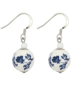 Succubus Jewellery Garden Bead Earrings White Blue New In