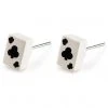 Succubus Jewellery Cards Clubs Stud Earrings Black New In