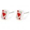 Succubus Jewellery Cards Hearts Stud Earrings Red New In