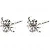 Succubus Jewels Crystal Spider Earrings Silver