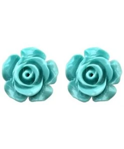 Succubus Jewels Rose Stud Earrings Mint