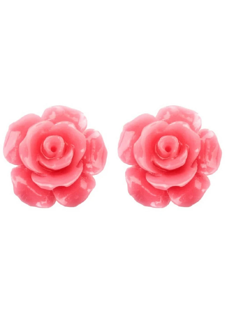 New In Succubus Jewels Rose Stud Earrings Pastel Pink