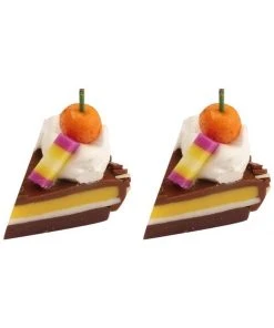 Succubus Jewels Cake Slice Stud Earrings Brown New In