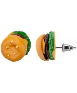 New In Succubus Jewels Fast Food Hamburger Stud Earrings