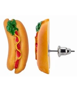Succubus Jewels Fast Food Hot Dog Stud Earrings New In