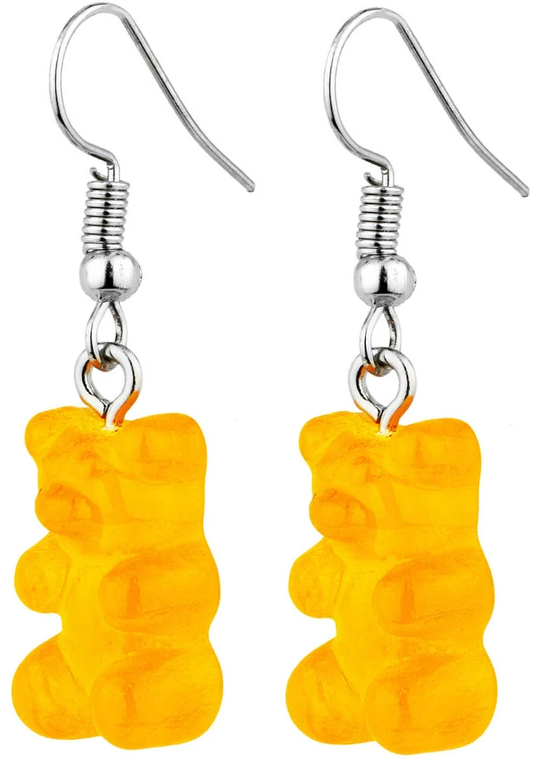 Succubus Jewels Gummy Bear Drop Earrings Yellow