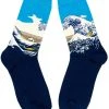 Succubus Hokusai The Great Wave Of Kanagawa Socks Blue