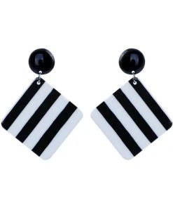 Succubus Jewels Suzy 60's Earrings Black White New In