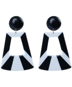 Succubus Jewels Twiggy 60's Earrings Black White New In