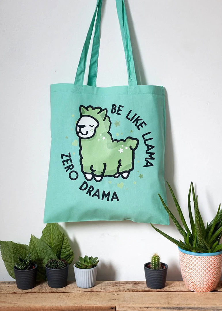 Succubus Gifts Llama Zero Drama Totebag Mint