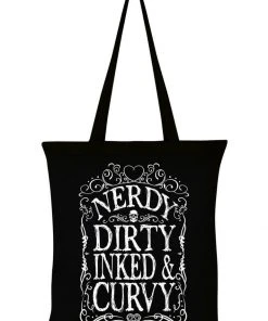 Succubus Gifts Nerdy Dirty Inked & Curvy Totebag Black