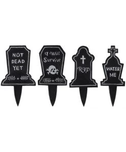 Succubus Tombstone Plant Marker Set Of 4 Black