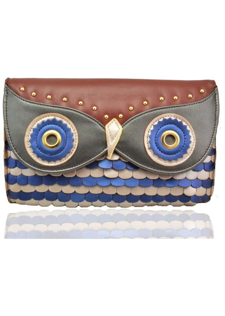 New In Succubus Owl Clutch Bag Brown