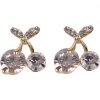 New In Succubus Cherry Diamonds Earrings Gold