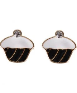 Succubus Crystal Cupcake Earrings Black New In