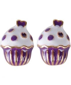 Succubus Cupcake Glossy Earrings Purple New In