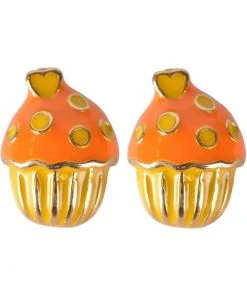 Succubus Cupcake Glossy Earrings Yellow New In