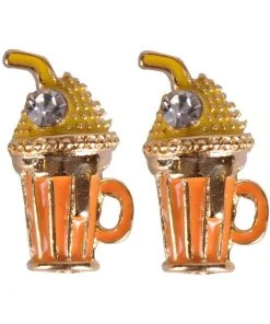 New In Succubus Milkshake Glossy Earrings Orange