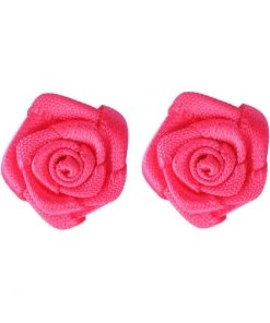 New In Succubus Satin Rose Earrings Hot Pink