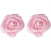 Succubus Satin Rose Earrings Soft Pink