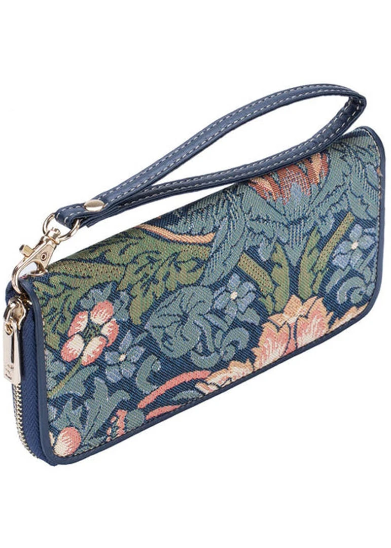 New In Tapestry Bags Morris Strawberry Thief Wallet Blue