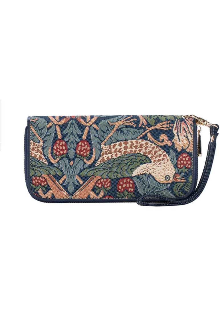 New In Tapestry Bags Morris Strawberry Thief Wallet Blue