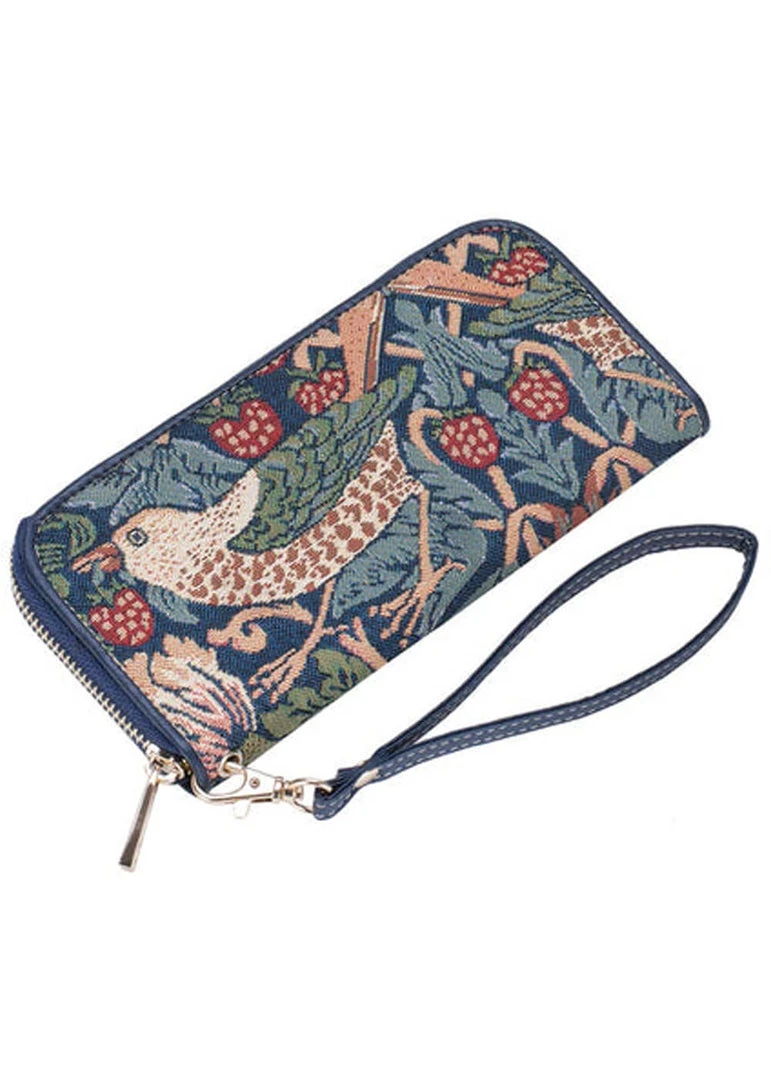New In Tapestry Bags Morris Strawberry Thief Wallet Blue