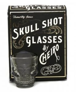 Temerity Jones Skull Set 4 Shot Glasses New In