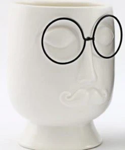 Temerity Jones Monochrome Man Planter White