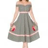 Sheen New In Timeless Heartbreaker 50's Swing Dress Black White
