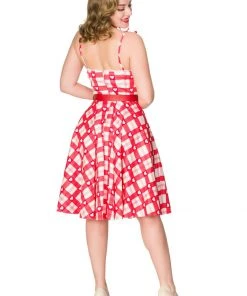 Sheen New In Timeless Heartbreaker Sun 50's Swing Dress Red White