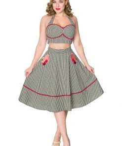 Sheen Timeless Heartbreaker Joe 50's Swing Skirt Black White