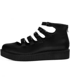 T.U.K Strappy Ballet Pointed Creepers Black